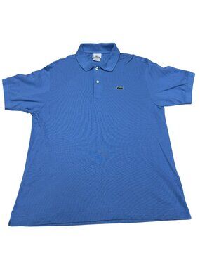 Lacoste Men's Blue SS Polo Shirt 100% Cotton Classic Fit Iconic Logo, Size 6
